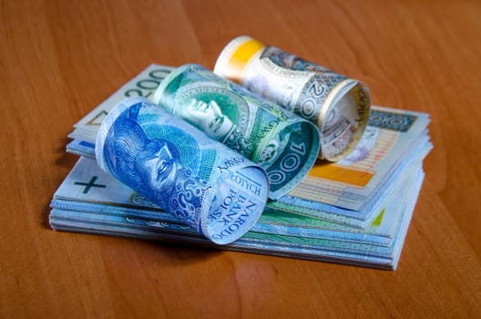 Polish paper money, bank,