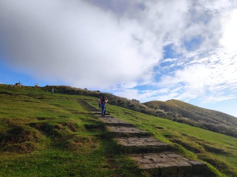 Qingtiangang, Taiwan-Oct 15, 2021: The natural source of alpine grasses is at Shangshan in Taipei City, Taipei City, Taiwan