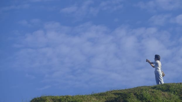 Qingtiangang, Taiwan-Oct 15, 2021: The natural source of alpine grasses is at Shangshan in Taipei City, Taipei City, Taiwan