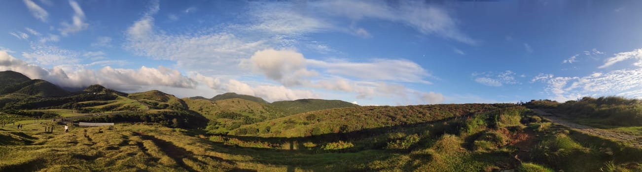 Qingtiangang, Taiwan-Oct 15, 2021: The natural source of alpine grasses is at Shangshan in Taipei City, Taipei City, Taiwan