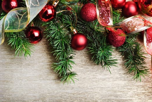 Christmas decoration on golden background