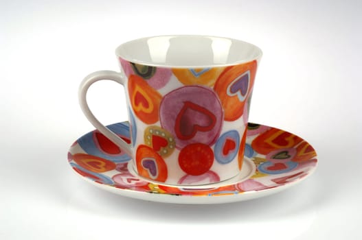 decorative cup on a white background