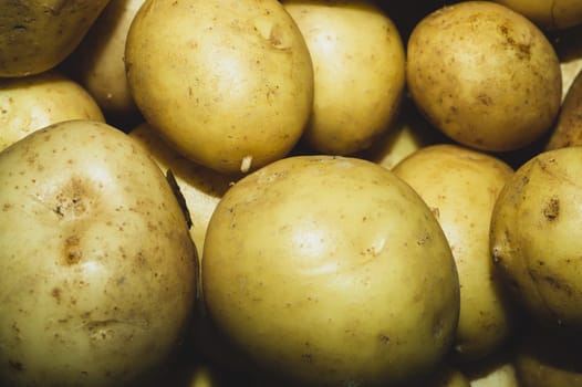 Fresh young potatoes. raw vegetables. healthy nutrition. vegetarian food