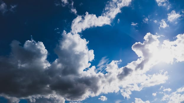 Blue sky with white clouds background. sunny weather
