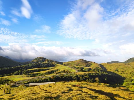 Qingtiangang, Taiwan-Oct 15, 2021: The natural source of alpine grasses is at Shangshan in Taipei City, Taipei City, Taiwan