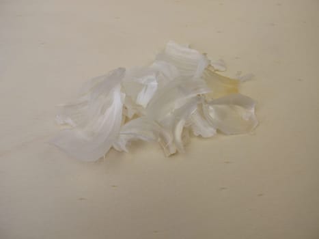 Garlic peel, outer layers of thin sheathing leaves from garlic