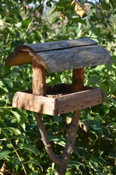 wooden bird feeder