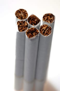 different types of cigarettes on a white background