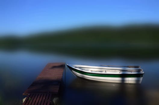 Mushroom Dabrowa, a boat on the lake