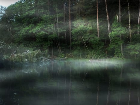 fog on the lake, Kashubia