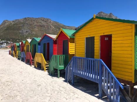 Colourful beach huts at Muizenberg beach