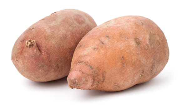 Sweet potatoes isolated on white background. Organic food