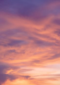 Background of colorful dramatic sunset with twilight color sky and clouds