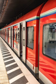 detail of Metro train in the train station