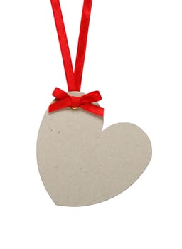 Empty heart shaped tag on a string. Sale or price tag.