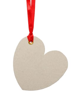 Empty heart shaped tag on a string. Sale or price tag.