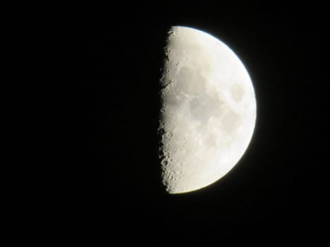 beautiful crescent quarter moon crater martian reflection