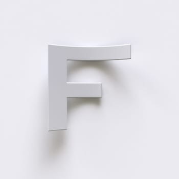 Bent paper font with long shadows  Letter F 3D render illustration isolated on gray background