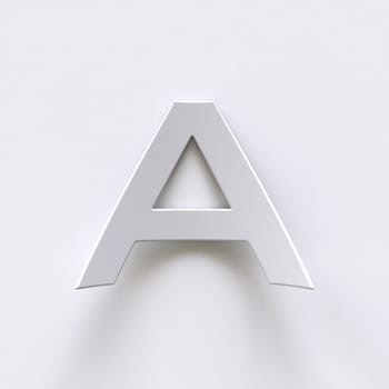 Bent paper font with long shadows  Letter A 3D render illustration isolated on gray background