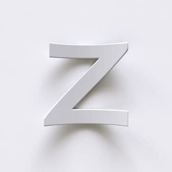 Bent paper font with long shadows  Letter Z 3D render illustration isolated on gray background