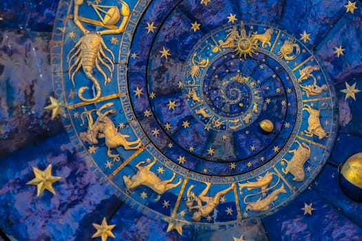 Droste effect background. Abstract design for concepts related to astrology and fantasy.