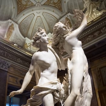 ROME, ITALY - AUGUST 24, 2018: Gian Lorenzo Bernini masterpiece, Apollo e Dafne, dated 1625