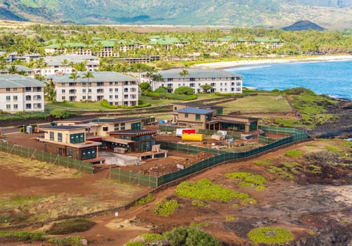 onstruction of new luxury homes on the cliff edge in Koloa and Poipu