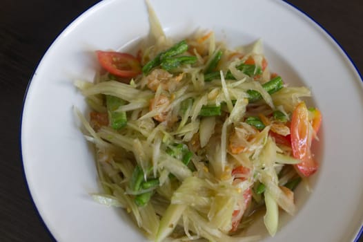 Papaya salad or "Somtum"" in Thai , Thai food"