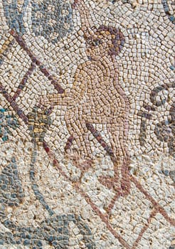 Merida, Spain - Dec 12th, 2020: Autumn mosaic. Amphitheatre House of Merida. Extremadura, Spain