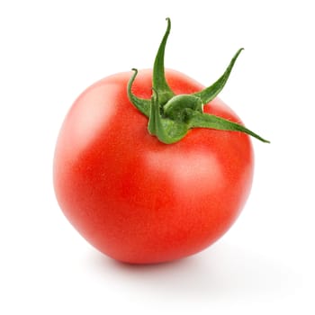 Tomato isolated on white background. View from above