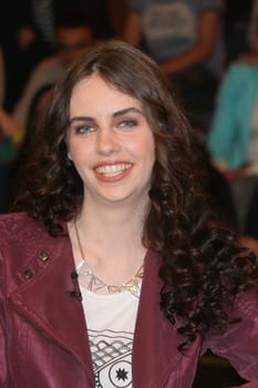 Jacqueline Thieen (Model,Ex-GNTM and aspiring pastor),recording by Markus Lanz Sendung 1 at Studio Stahltwiete,Hamburg,21.04.2015