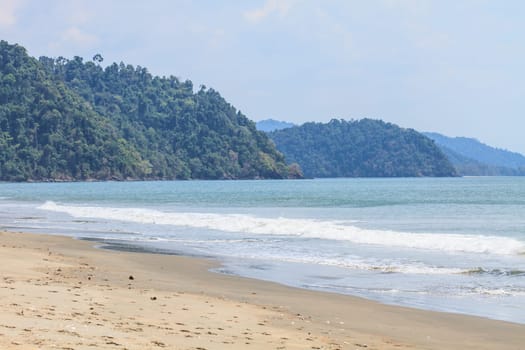Soft wave of the sea on the sandy beach
