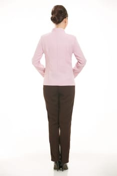 Wear clothing occupation Chinese waiters in white background