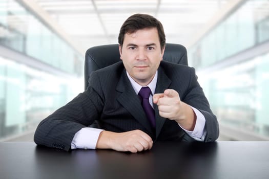 young business man on a desk, at the office