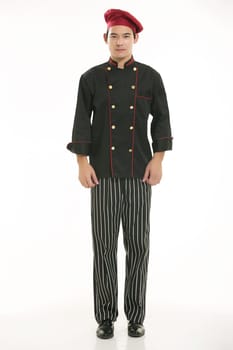 Wear clothing occupation Chinese waiters in white background