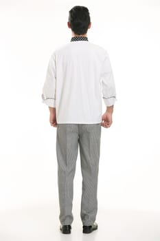 Wearing all kinds of clothing chef dietitian in front of white background