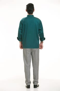 Wearing all kinds of clothing chef dietitian in front of white background