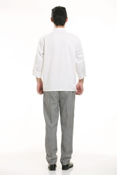 Wearing all kinds of clothing chef dietitian in front of white background