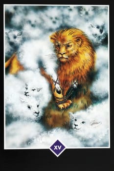 Ventspils, Latvia, 10.2021 Tarot cards for divination, spiritualistic seances