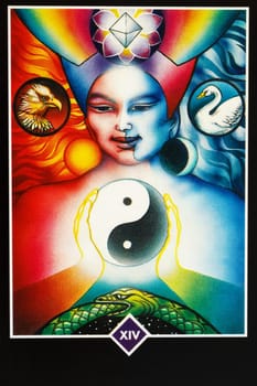 Ventspils, Latvia, 10.2021 Tarot cards for divination, spiritualistic seances