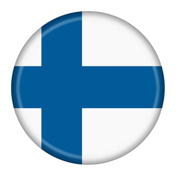 A Finland flag button 3d illustration with clipping path