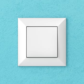 Light switch on blue wall, front view