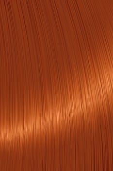 Realistic orange red straight hair texture with glossy shiny detail. Vector illustration.