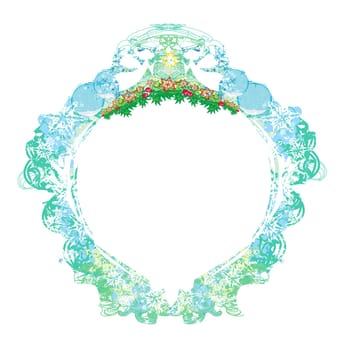 Abstract Christmas card with angels