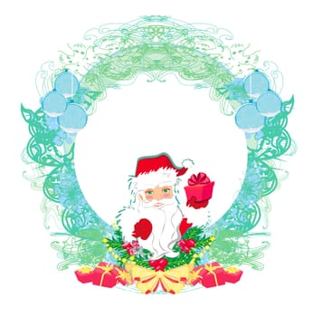 ornamental Christmas card with Santa Claus