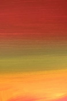 Art painted background texture red, orange, yellow and green. Abstract oil paint texture on canvas. Grunge background.