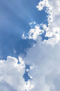 Amazing sky with fluffy clouds