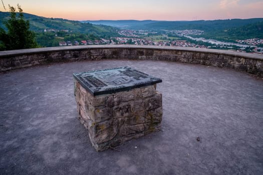 Plate on a german prospect landscape in dawn