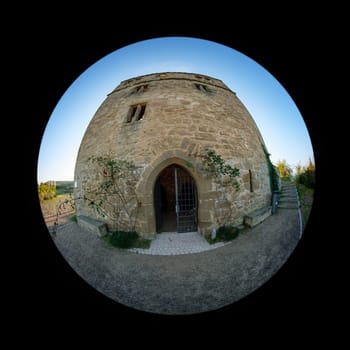Entrance of historic german Yburg castle building