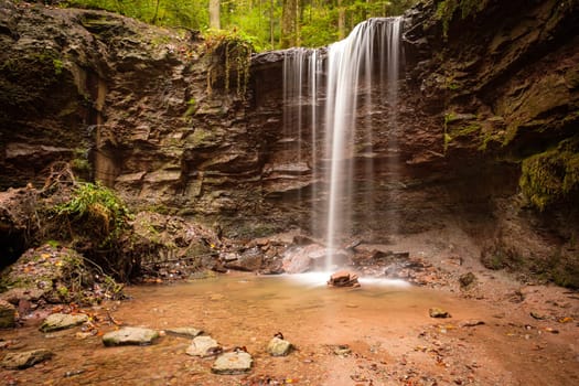 Cascade stream in german forest scenery